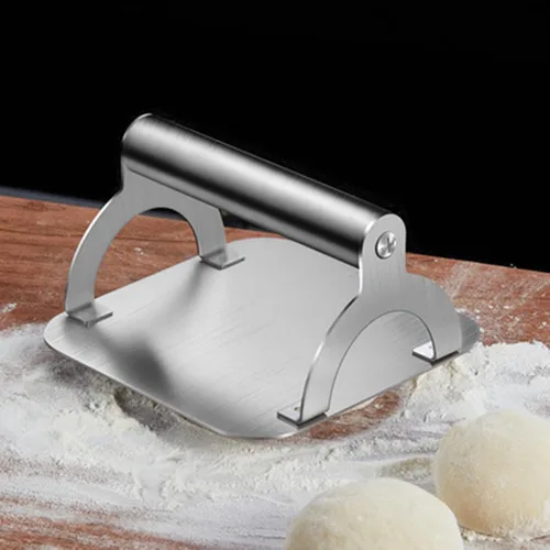 Vista 5 de 2 bistec de acero inoxidable para cocina/tocino con asa, parrilla de peso pesado, hamburguesa de grado comercial