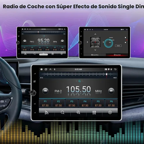Vista 7 de 2+64G Android Single DIN 10.4 pulgadas Rotación vertical Pantalla táctil Radio de coche con Bluetooth, CarPlay inalámbrico y Android Auto, WiFi