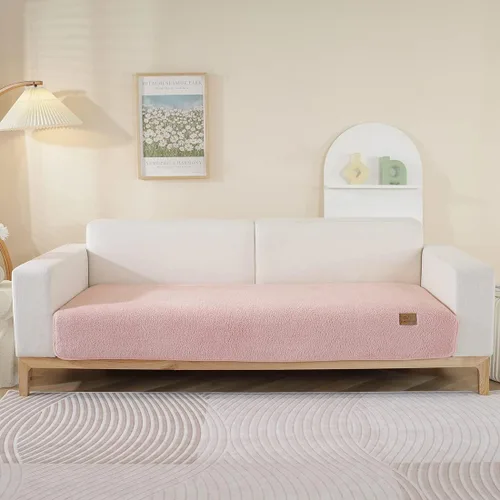 Vista 15 de Fundas de sofá de vellón sherpa suave y esponjoso, funda de sofá seccional de felpa cálida, funda antideslizante para sofá, protector de muebles