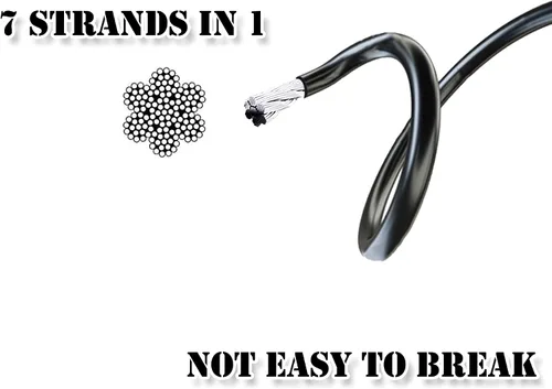 Vista 2 de J Bryant Fitness Cable de Repuesto para Gimnasio Polea de Fitness Gruesa de 5mm Cuerda de Alambre de Acero Resistente para Gimnasio en Casa