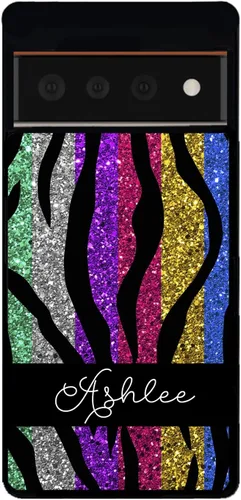 Vista 5 de Colorful Tiger Stripe - Funda de goma negra personalizada compatible con Google Pixel 10, 10 Pro, 10 Pro XL, 9a, 9 Pro, Pixel 9, Pixel 9 Pro XL, 8a