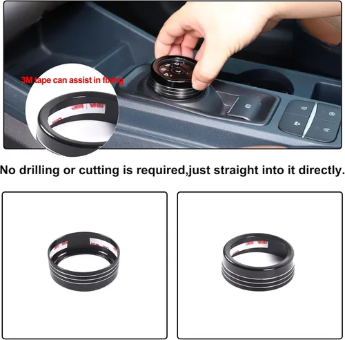 Vista 4 de Cubierta de anillo de botón de palanca de cambios de automóvil compatible con Ford Maverick 2022-2024, cubierta de anillo para palanca de cambios