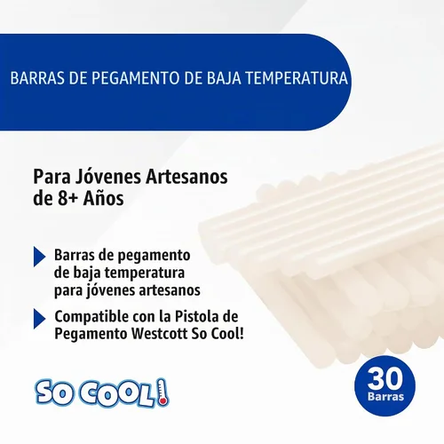 Vista 2 de Westcott ¡Tan genial! Barras de pegamento de baja temperatura para jóvenes artesanos, paquete de 30