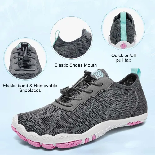 Vista 4 de HIITAVE - Zapatos de agua minimalistas para mujer, de secado rápido, para hacer natación, bucear, surfear, hacer deportes acuáticos, ir a