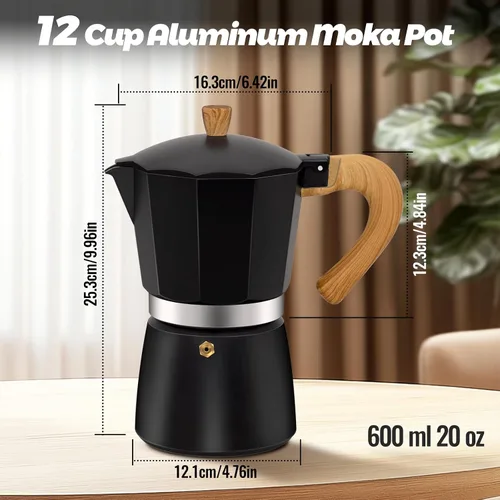 Vista 57 de Cafetera clásica de aluminio para 3 tazas Azul