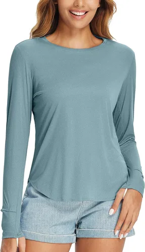 Vista 75 de BALEAF - Camisetas de sol de manga larga para mujer, con FPU 50+, para senderismo, ligeras, de secado rápido, protección contra rayos ultravioleta