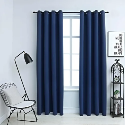 Vista 4 de Cortinas opacas con anillos 2 piezas, aislamiento térmico sólido con ojales, cortinas de ventana de reducción de ruido, cortinas de oscurecimiento