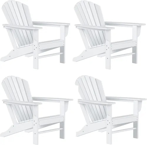 Vista 18 de WestinTrends Dylan - Silla Adirondack para exteriores (juego de 2), color blanco