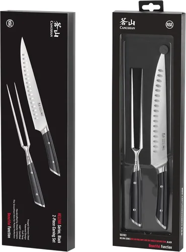 Vista 7 de Cangshan HELENA Serie Alemán Acero Forjado 2 Piezas Tallado Set (Negro)