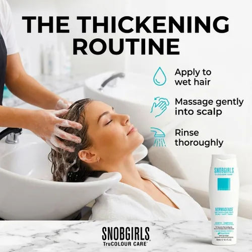 Vista 4 de SNOB GIRLS Champú biotina para cabello fino y adelgazante, voluminizador, fortalecimiento y densidad, fórmula vegana con aceite de argán, NORMADENSE