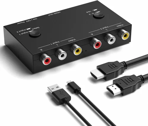 Vista 10 de ZUZONG (3 Puertos HDMI 2.0 + 1 RCA a 2 HDMI Convertidor (2 Salidas Pueden Mostrar Simultáneamente) Interruptor Divisor Soporte de Conmutación