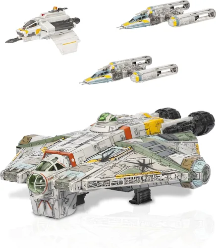Vista 7 de Star Wars™ Micro Galaxy Squadron Ghost (Secret Mission) - Vehículo de 15 pulgadas con tres vehículos adicionales más diez microfiguras y accesorios