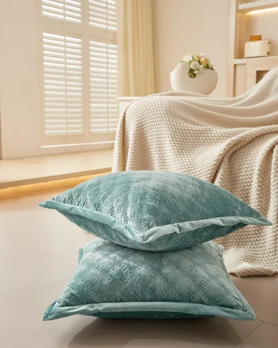 Vista 5 de Funda de Almohada Decorativa 18x18 1 Pieza Funda de Almohada Cuadrada de Terciopelo Suave Amigable con la Piel Proceso Cruzado Fundas de Cojín