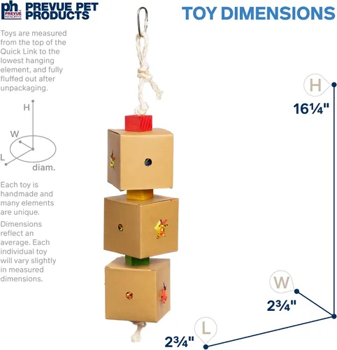 Vista 2 de Prevue Pet Products Juguete para pájaros de 3 cajas de juguetes para guardar cosas y ocultar – Accesorios para periquitos, loros, conures, cacatúas