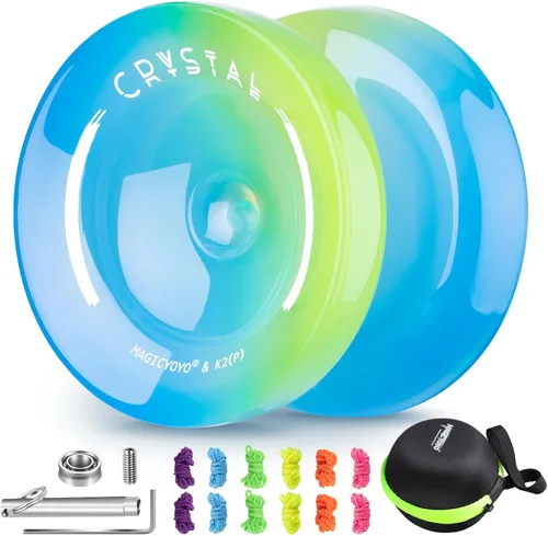 Vista 12 de Yoyo K2 Crystal - Yoyo profesional responsivo para niños principiantes, Yo Yo de doble función para adultos avanzados + rodamiento extra
