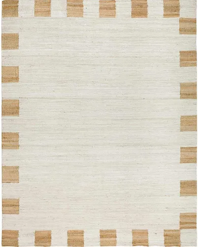Vista 3 de Hauteloom Aphrodite JModern - Alfombra tejida a mano de yute de fibra natural, alfombra geométrica contemporánea a cuadros para sala de estar, Crema