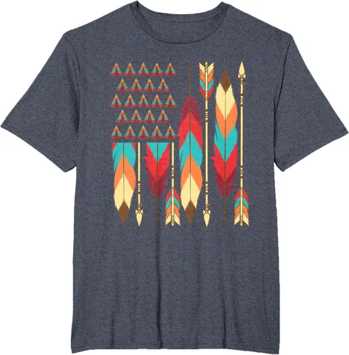 Vista 75 de Native American Bandera - Camiseta de veteranos indígenas del Mes del Orgullo, Negro, S