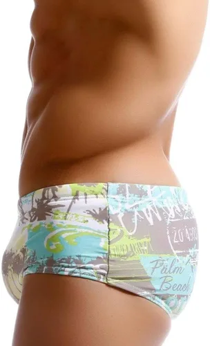 Vista 2 de UXH Traje de baño para hombre calzoncillos acolchados Printe Masculino Sexy Moda Natación Bikini Junta Playa Surf Natación Trunks
