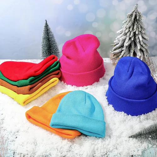 Vista 7 de Paquete de 16 gorros de invierno a granel para clima frío, unisex, gorro cálido para hombres y mujeres, conducir, ciclismo, senderismo, patinaje