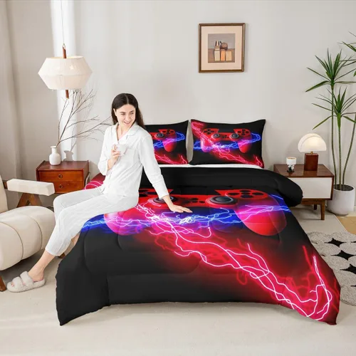 Vista 65 de Erosebridal Juego de edredón de hojas de cannabis, juego de ropa de cama de marihuana con estampado colorido de plantas, decoración bohemia de 2