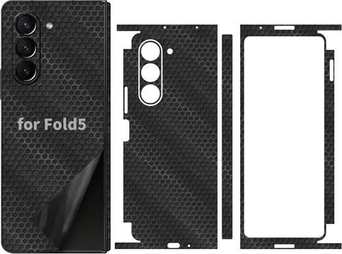 Vista 7 de Para Samsung Galaxy Z Fold 4 Etiqueta engomada del teléfono Envoltura de la piel de fibra de carbono Película de una sola pieza 3M vinilo ultra fino