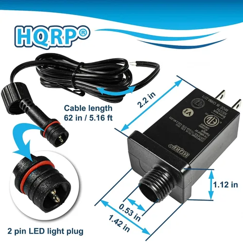 Vista 4 de HQRP Fuente de alimentación de CA a CC de 4.5 V, 1 A, adaptador de enchufe estadounidense a prueba de lluvia, transformador de bajo voltaje