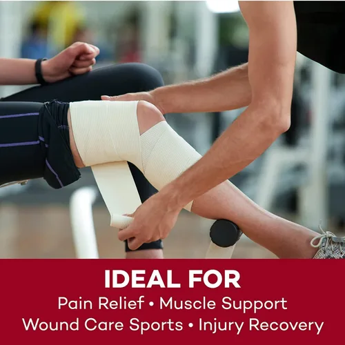 Vista 5 de Dealmed Vendas de compresión con cierre de clip Envolturas elásticas para pies, tobillo, rodilla, pierna, brazo y cuerpo, esguinces musculares