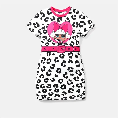 Vista 7 de L.O.L. Surprise! Vestido de manga corta con estampado de dibujos animados para niños y niñas, vestido casual de verano
