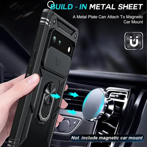 Vista 4 de LeYi Funda para Google Pixel 6: Funda para teléfono para Pixel 6 con cubierta deslizante para cámara + [2 paquetes] Protector de pantalla de vidrio