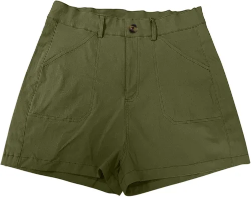 Vista 2 de PANOEGSN Plus Size Women Stretch Twill Shorts Summer Casual Hiking Cargo Shorts Active Regular Fit Bermuda Shorts with Pocket