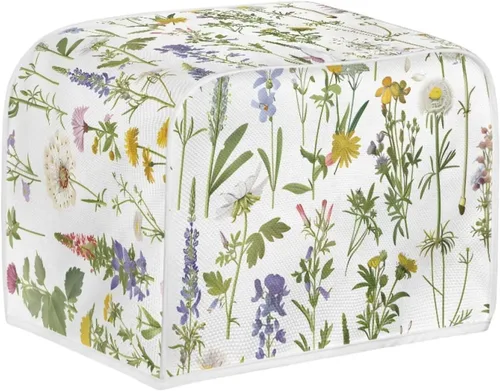 Vista 44 de Dolyues Beach Toaster Cover 2 Slice Universal Size Microwave Oven Dustproof Cover Women Gift Small Bread Cover with Portable Handle