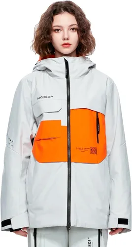 Vista 6 de Chaqueta de Esquí Abrigo de Snowboard Nieve Invierno Impermeable Aislada Resistente al Viento Holgada Cálida con Capucha para Hombres Mujeres