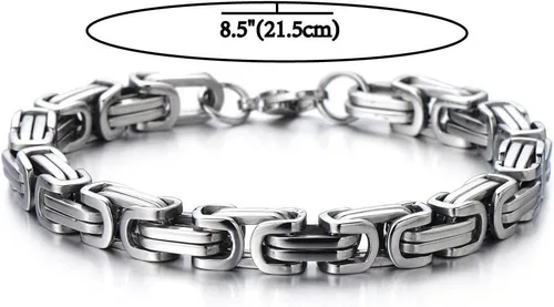 Vista 2 de COOLSTEELANDBEYOND Mens Women New Stainless Steel Braided Link Bracelet Polished