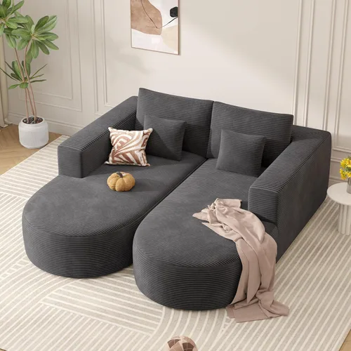 Vista 12 de Sofá cama modular, sofás de nube convertibles para sala de estar, 2 tumbonas de pana sin hueso, sofá cama de gran tamaño para dormitorio,