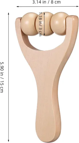 Vista 3 de Ciieeo 2 rodillos de masaje de madera para alivio muscular/regalo, herramienta de masaje de madera, herramientas de rodillo de madera para cuidado