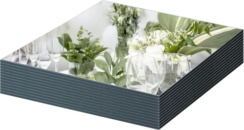 Vista 8 de Mymonfif Centros de mesa de espejo de 12 pulgadas, juego de 12 espejos redondos para centros de mesa, placas de espejo de vidrio de 0.079 pulgadas