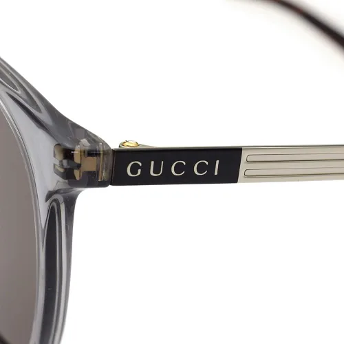 Vista 4 de Gucci Gafas de sol redondas modernas con protección UV para hombre color gris 2126in Gris Marrón Dorado