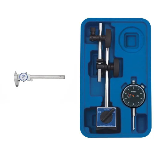 Vista 9 de Fowler, 52-008-706-0, calibre dial de acero inoxidable resistente a golpes, rango de medición 0 a 6 pulgadas, intervalo de graduación 0,001