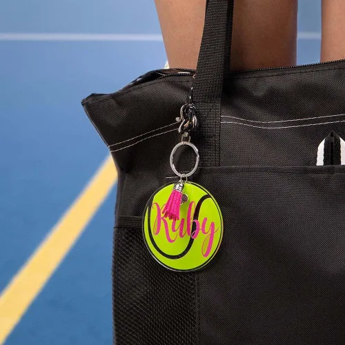 Vista 3 de Etiqueta de bolsa de tenis con nombre personalizado, regalo para jugador de tenis, entrenador, etiqueta de equipaje de tenis, regalo de tenis