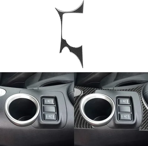Vista 23 de Juego de calcomanías para consola central de coche, juego de calcomanías de fibra de carbono suave para interior de automóvil compatible con Nissan