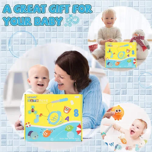 Vista 7 de LZZAPJ Juguetes de baño para bebés de 1 a 3 años, juguete de bañera para niños con 36 letras y números de espuma para el baño, juegos de pesca