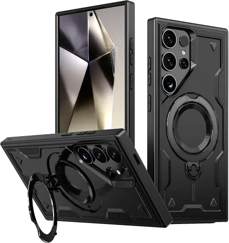 Vista 19 de Funda para Galaxy S23, compatible con MagSafe, funda híbrida 2 en 1 protectora delgada y resistente con soporte magnético invisible para Galaxy S23