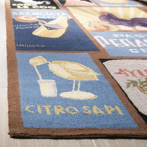 Vista 4 de SAFAVIEH Chelsea Collection - Alfombra decorativa de 1 pies 8 pulgadas x 2 pies 6 pulgadas, color negro, lana de campo francesa enganchada a mano