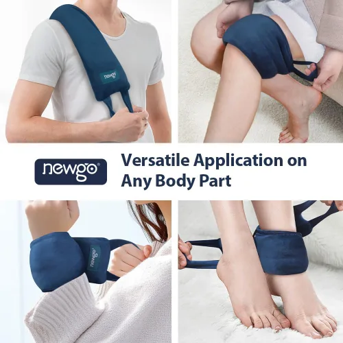 Vista 5 de NEWGO Envoltura térmica para aliviar el dolor de cuello para microondas con correas, almohadilla térmica reutilizable de terapia caliente