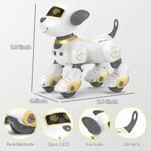 Vista 6 de SONOMO Juguete de Perro Robot con Control Remoto para Niños, Cachorro Robótico Programable, Juguete de Perro Robot Inteligente Interactivo