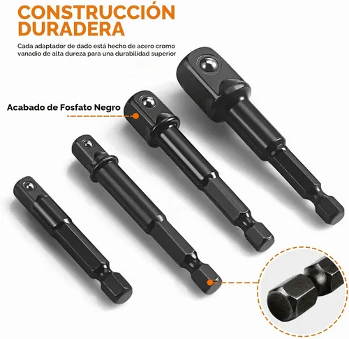 Vista 2 de THINKWORK Juego de adaptadores de enchufe de impacto, juego de adaptadores de enchufe de taladro de 1/4 pulgadas 3/8 pulgadas 1/2 pulgadas