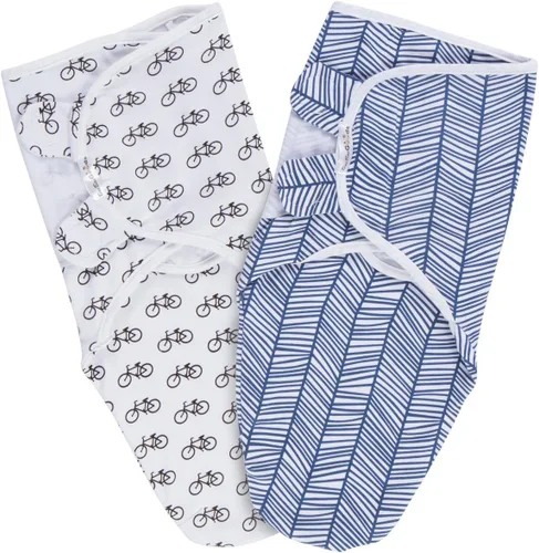 Vista 4 de BaeBae Goods Manta para envolver al bebé, juego de 4 envolturas ajustables para bebé, mantas de algodón suave