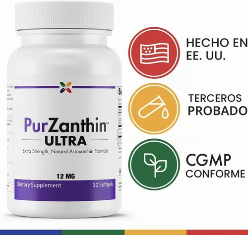Vista 4 de Stop Aging Now PurZanthin Ultra Natural Astaxantina 12 mg cápsulas blandas (paquete de 1)