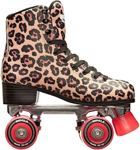 Vista 2 de Impala Sidewalk - Patines para mujer, leopardo/rojo, 4, leopardo/rojo, 4