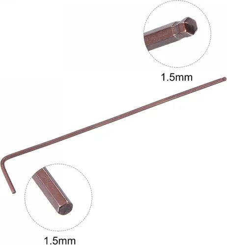 Vista 3 de uxcell Llave de llave hexagonal de extremo de bola de 0.059 in, herramienta de reparación de acero S2 en forma de L brazo extra largo, métrica